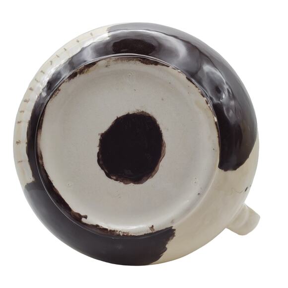 Skull Ceramic Pitcher Ball Jug Skeleton Face Weird Odd Painted Art Pottery Vtg - Picture 7 of 11